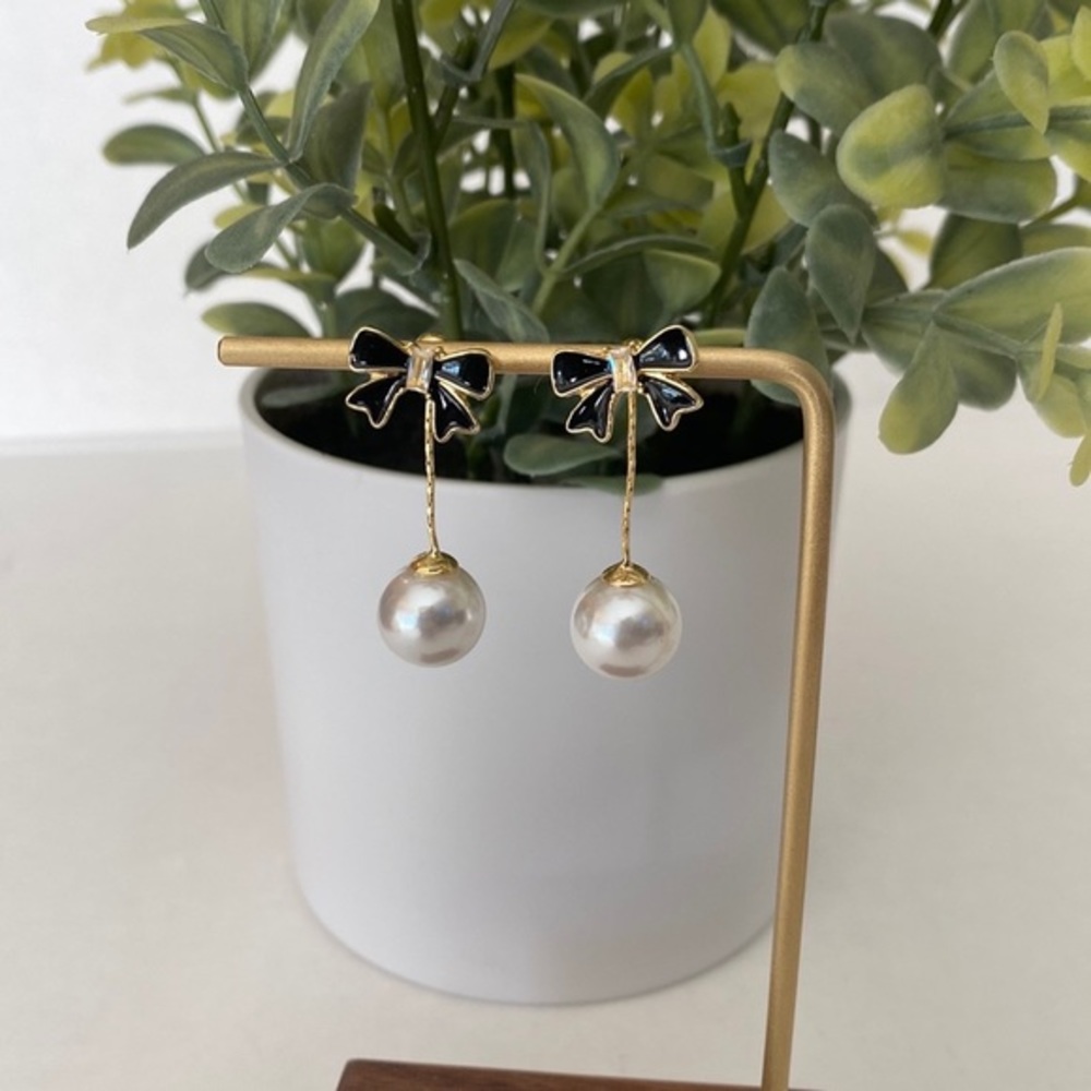 Black Bow earrings for women